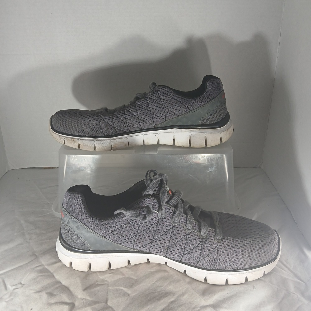 Skechers Relaxed Fit Sneakers 10.5 Gray Memory Foam Athletic Walking Shoes 51442 - Picture 2 of 10